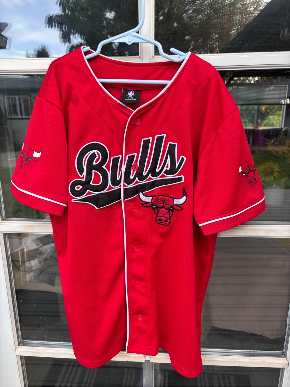 NBA Kids Chicago Bulls Red Button-Up Jersey with Black & White Trim